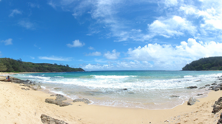 Kauai, praia, areia, férias, turquesa, Turismo