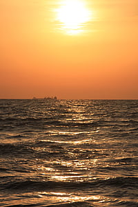 Kaunis, Mustanmeren, hehku, Horizon, punainen, Sea, Sunrise