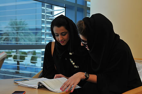 Zayed Universität, Studenten, Studie, Campus, Frauen, Schwarz, Islam