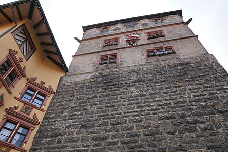 Rottweil, Alemania, fachada, Inicio, históricamente, ventana, puerta negra