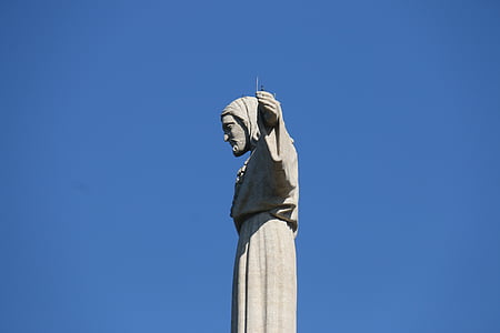 christ the king, lisbon, blue, observe, protect, portugal, tranquility