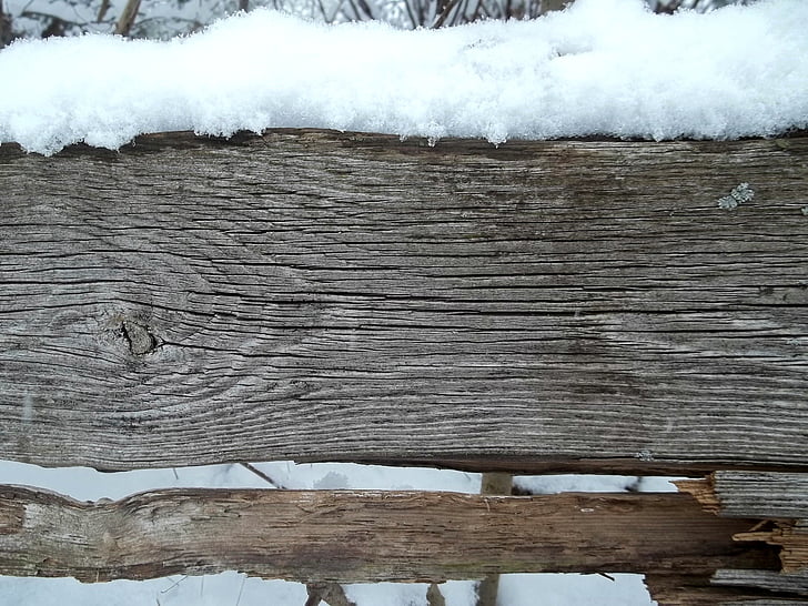 Winter, Schnee, Zaun, Holz, Batten, Board