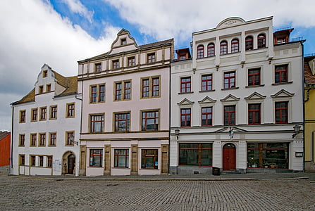 mestu Zeitz, Saška-anhalt, Nemčija, staro mestno jedro, staro stavbo, stavbe, arhitektura