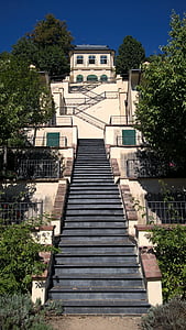Praga, escaleras, jardín, barroca, Castillo de Praga, árboles, escalera