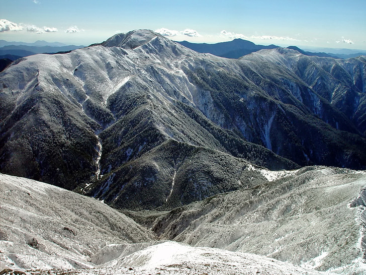 Japão, paisagem, montanhas, Vale, ravina, desfiladeiro, neve