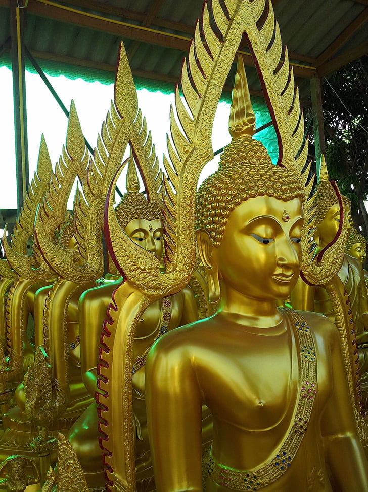 Golden, Buddha-statue, Statue