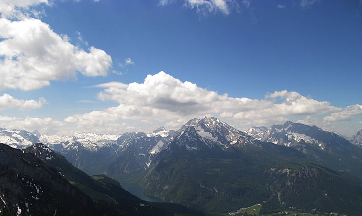 bergen, Alpin, bergslandskap, Panorama, utsikt över Alperna, Visa, Viewpoint
