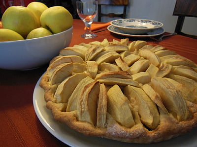 Apple, kage, æbletærte, lækker, Sød, dessert, kaffe parti
