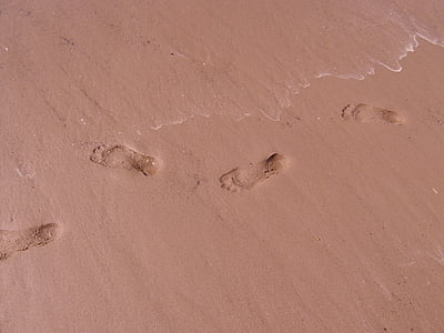 stopy, stopy, písek, pláž, stopa, Příroda, Já?