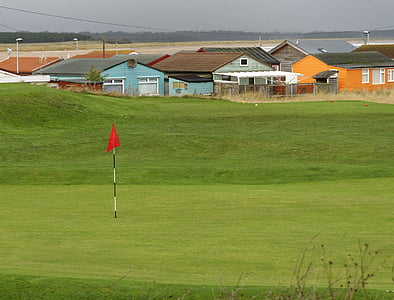 Golfové hřiště, golfové vlajky, Golf, kurz, zelená, vlajka, sportovní