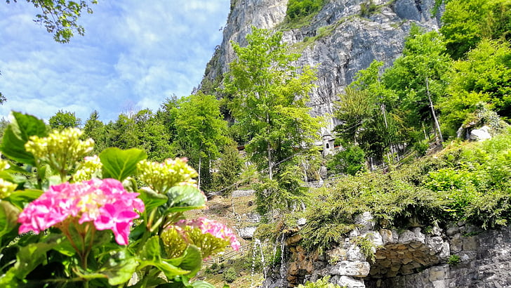 beautiful locality, st beatus caves, landscape, castle, nature, summer, outdoors