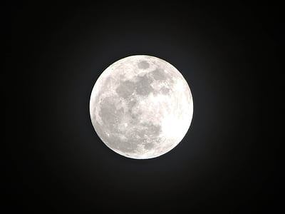 місяць, Місячне сяйво, Halo, ніч, повний місяць, чорний колір, немає людей