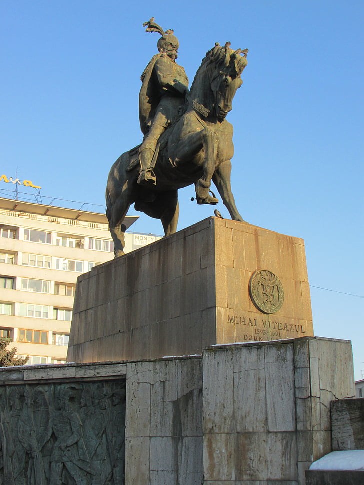 Cluj napoca, Transylvania, Romania, gamlebyen, Mihai viteazul, statuen