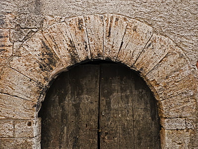puerta, arco de piedra, arco, piedra tallada, medieval