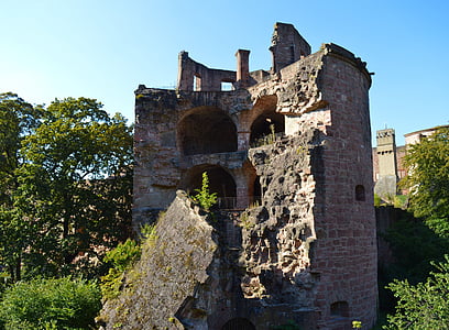 海得尔堡, 城堡, heidelberger 城堡, 德国, 建设, 建筑, 废墟