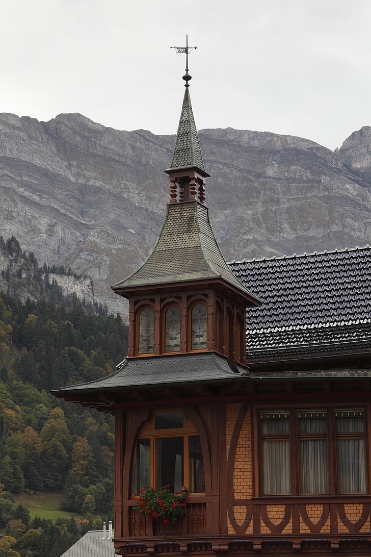 Zwitserland, Engelberg, berg, Resort, vakantie, gebouw, toren