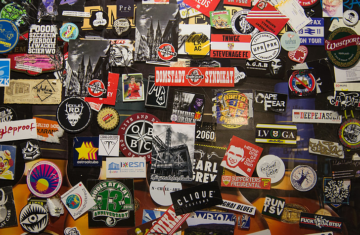 stickers, door, promotion, marketing, bar, pub, sign