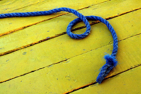 azul, corda, amarelo, placa, madeira, piso, padrão