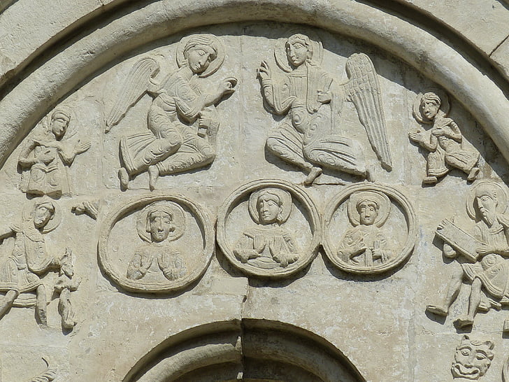 facade, relief, angel, church, russia, vladimir, orthodox