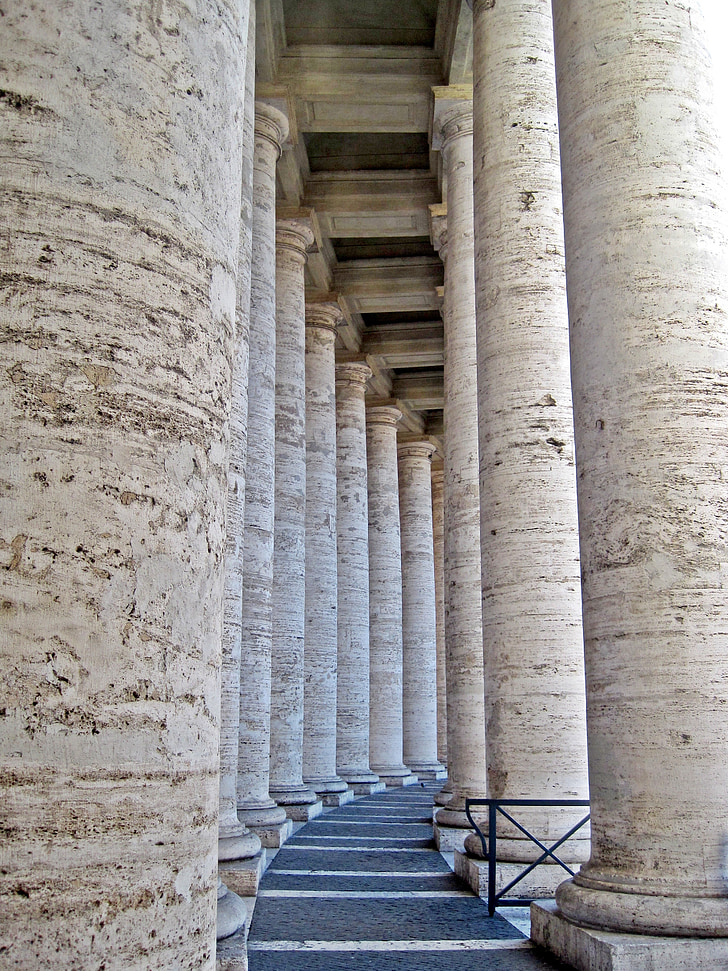 Berninis colonnade, St peter's square, Rom, Italien, kolumner, arkitektur, Vatikanen