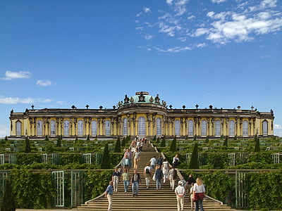 suljettu sanssouci, Castle, barokki, Potsdam, historiallisesti, rakennus