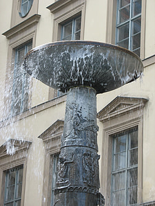 fountain, water, munich, architecture, europe