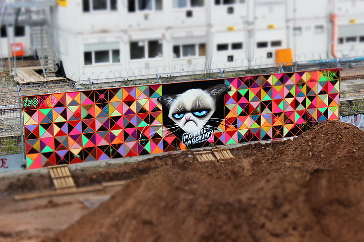 Graffiti, rebel de Neo, art de la rue, clôtures de chantier