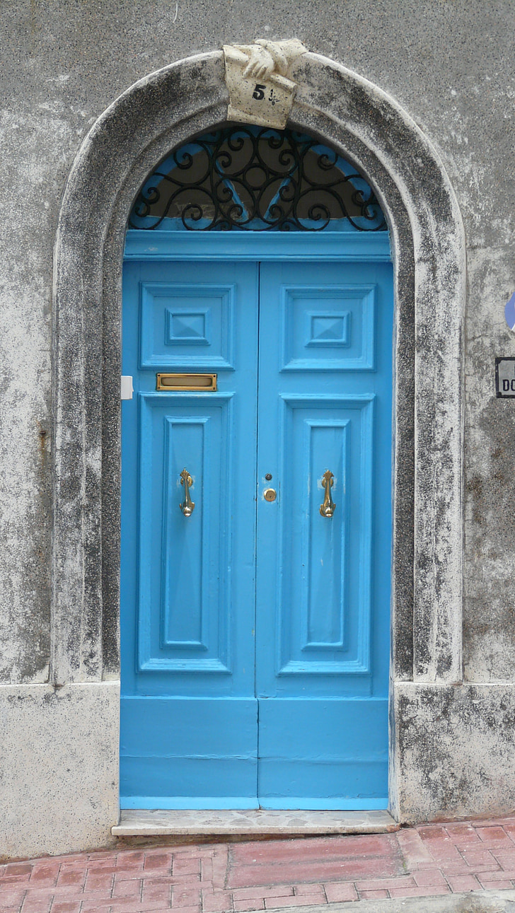 ytterdörren, Malta, gamla, högerhängd dörr