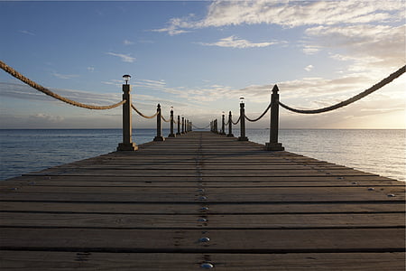 molo, Pier, in legno, plance, Porto, oceano, mare