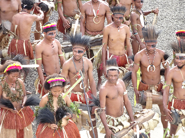 tribal, indfødte, tradition, kultur, folk, kjole, Papua Ny guinea