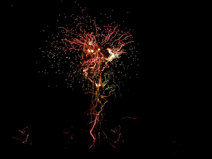 at night, lights, fireworks, in the evening