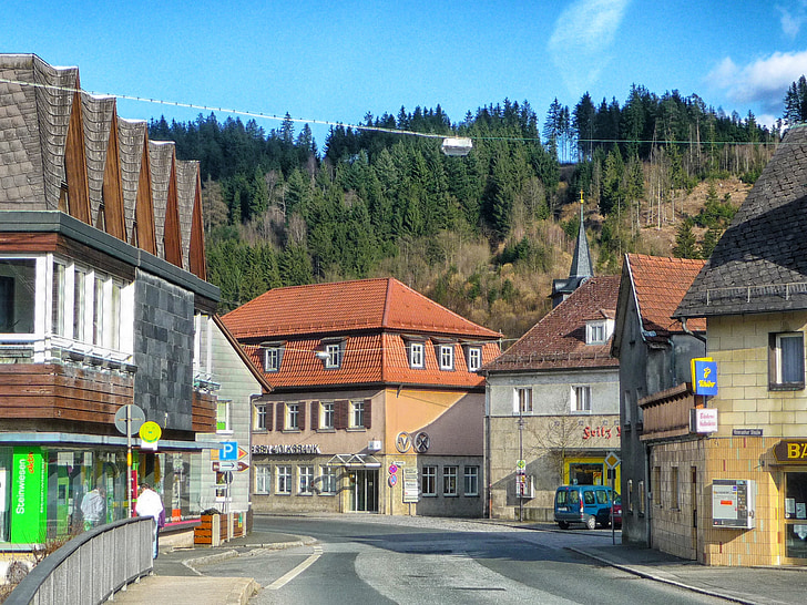 Steinwiesen, Alemanha, edifícios, cidade, vila, arquitetura, floresta