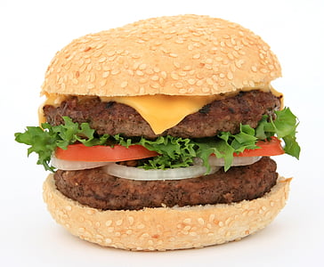 Burger, syr, večera, rýchle občerstvenie, jedlo, hamburger, sendvič