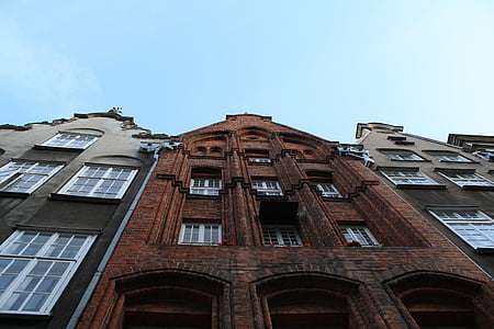 Gdańsk, arquitectura, casco antiguo, el casco antiguo, casas adosadas, Polonia, Kamienica