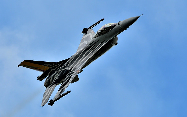 lentokone, Jet fighter ilma, fe16, Belgian ilmavoimat, Airshow