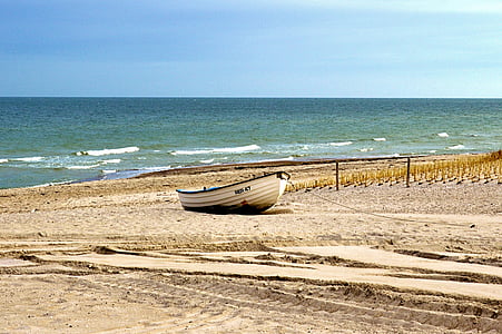 botte, Kahn, bateau de pêche, Cutter, mer Baltique, mer, plage