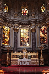 church, ceiling, catholicism, architecture, berlin, dom, history
