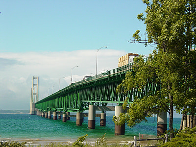 Mighty mac bridge, Michigan, Lake, Bridge, järvede, struktuur, struktuurid