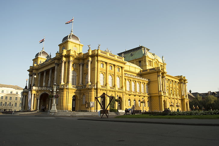 Teatro Nacional, Zagreb, Teatro, Croácia, edifício, arquitetura, Marco