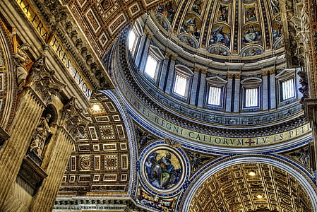 arches, architecture, building, cathedral, ceiling, church, dome