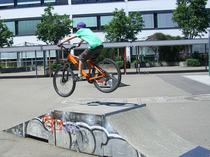biker, ramp, jump, cycling