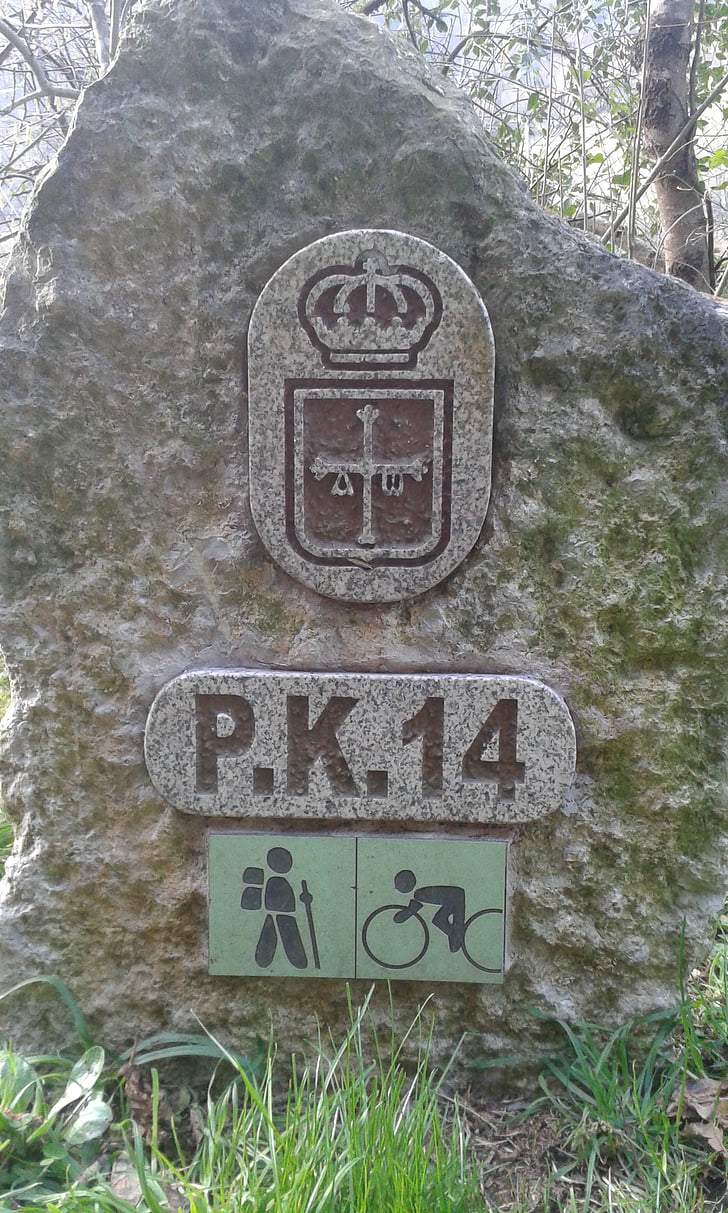 sentier, marque, signaux, indication, Walker, Asturias, Itinéraire