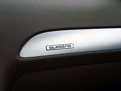 protokol, řídicí panel, auto, Quattro, černá, matné stříbro, Audi