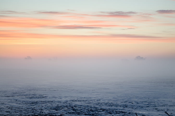 dawn, desktop backgrounds, dusk, fog, nature, sky, snow