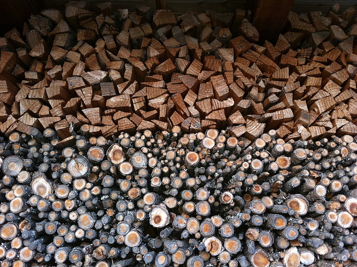 Woodpile, Natura, kolumny, Drewno kominkowe, drewno - materiał, tła, Dziennik