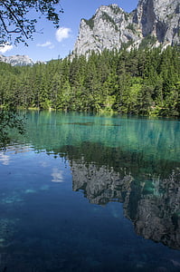 Lago, água, espelhamento, Lago verde, tragöß, Alta Estíria
