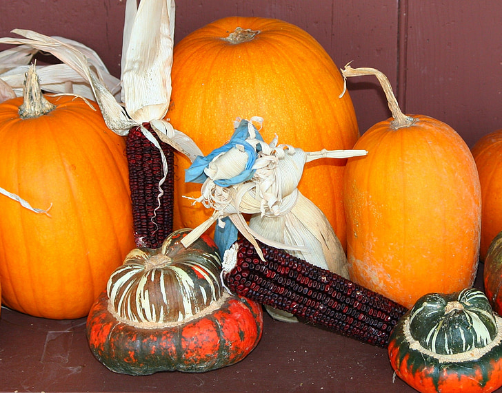 corn husk doll, pumpkins, gourds, fall, autumn, corn