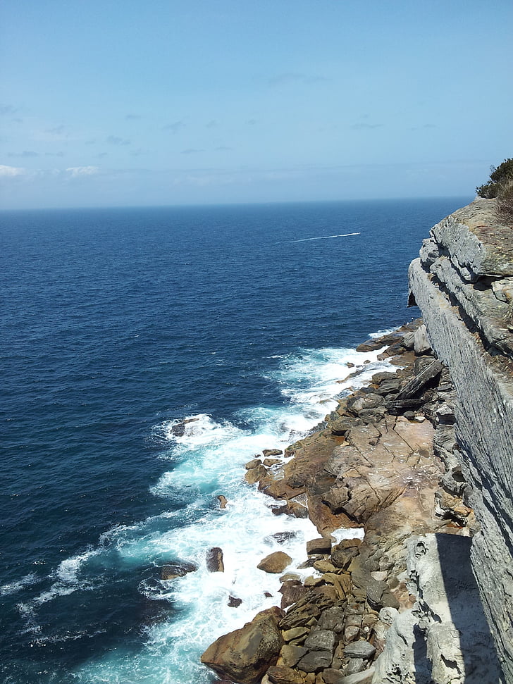 penya-segat, oceà, veure, costanera, a peu, Austràlia, riba