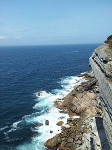 Cliff, Ocean, Visa, kustnära, promenad, Australien, Shore
