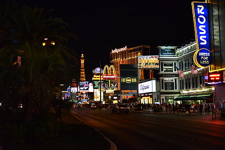 Лас-Вегас, ніч, дорога, світло, реклама, неоновий знак, Неон